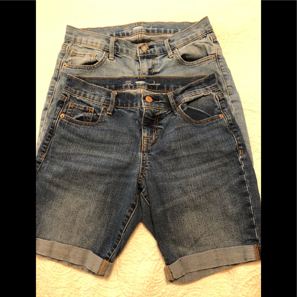 Old Navy Long Cuffed Shorts 2 pair Y2K Bermuda